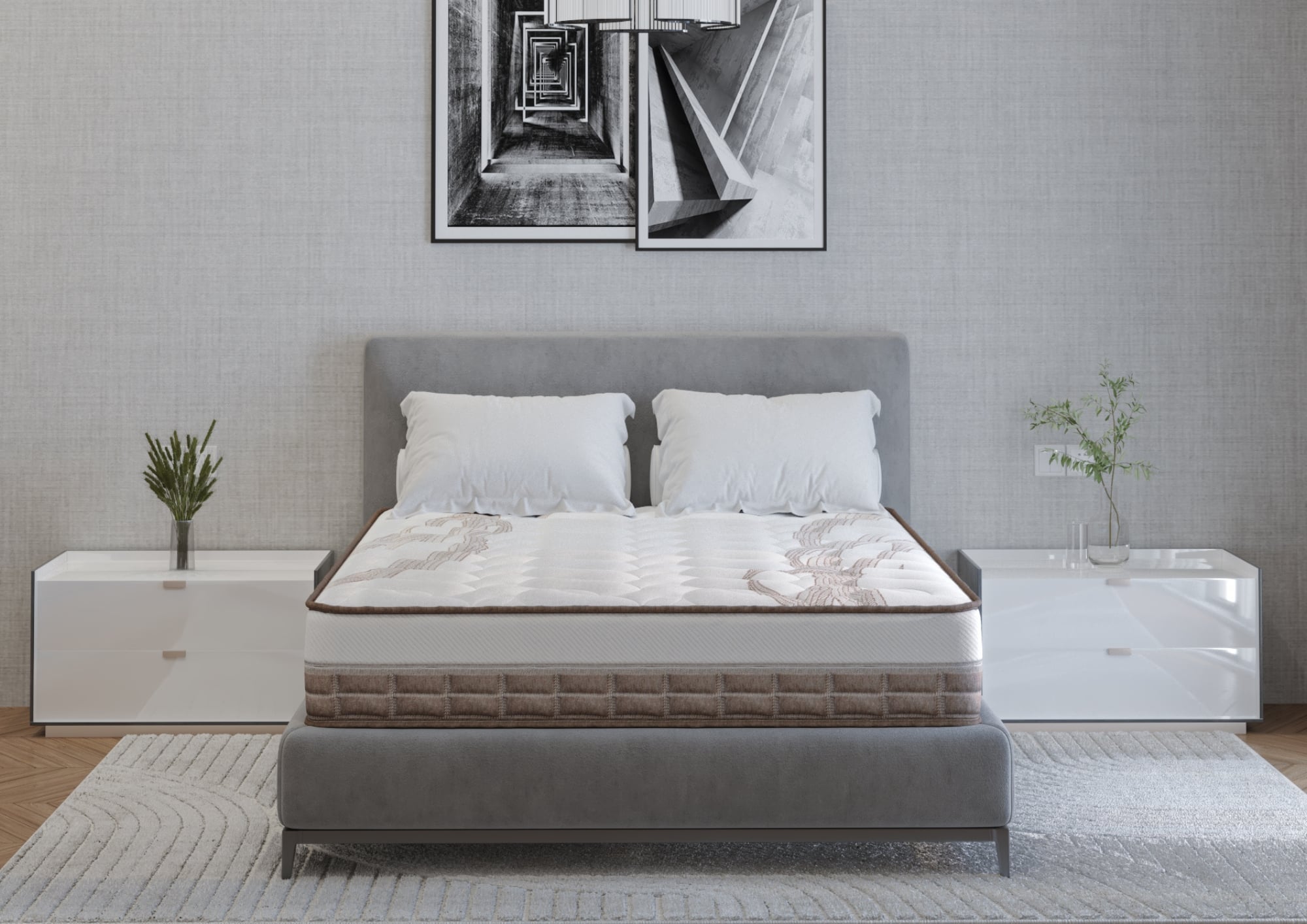 Saltea cu arcuri pocket SomnArt Caramel Dream Multilayer 140x200, 20 cm