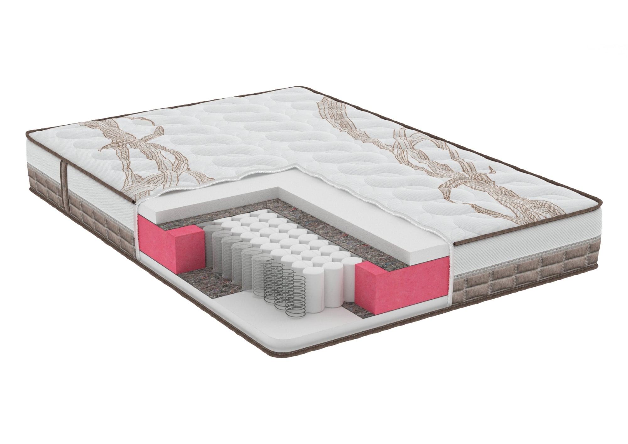 Saltea cu arcuri pocket SomnArt Caramel Dream Multilayer 140x200, 20 cm