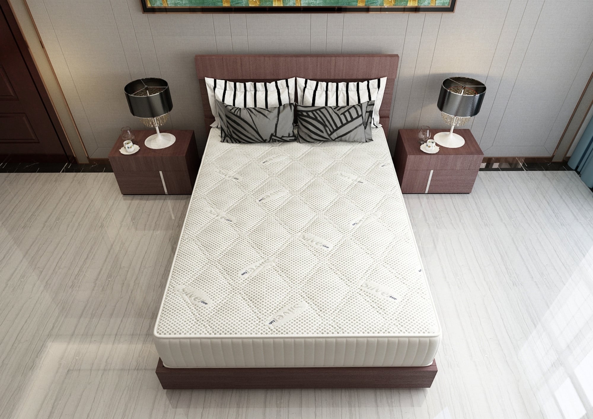 Saltea cu memorie si arcuri Pocket Spring Silver Evolution 200x200x30 cm