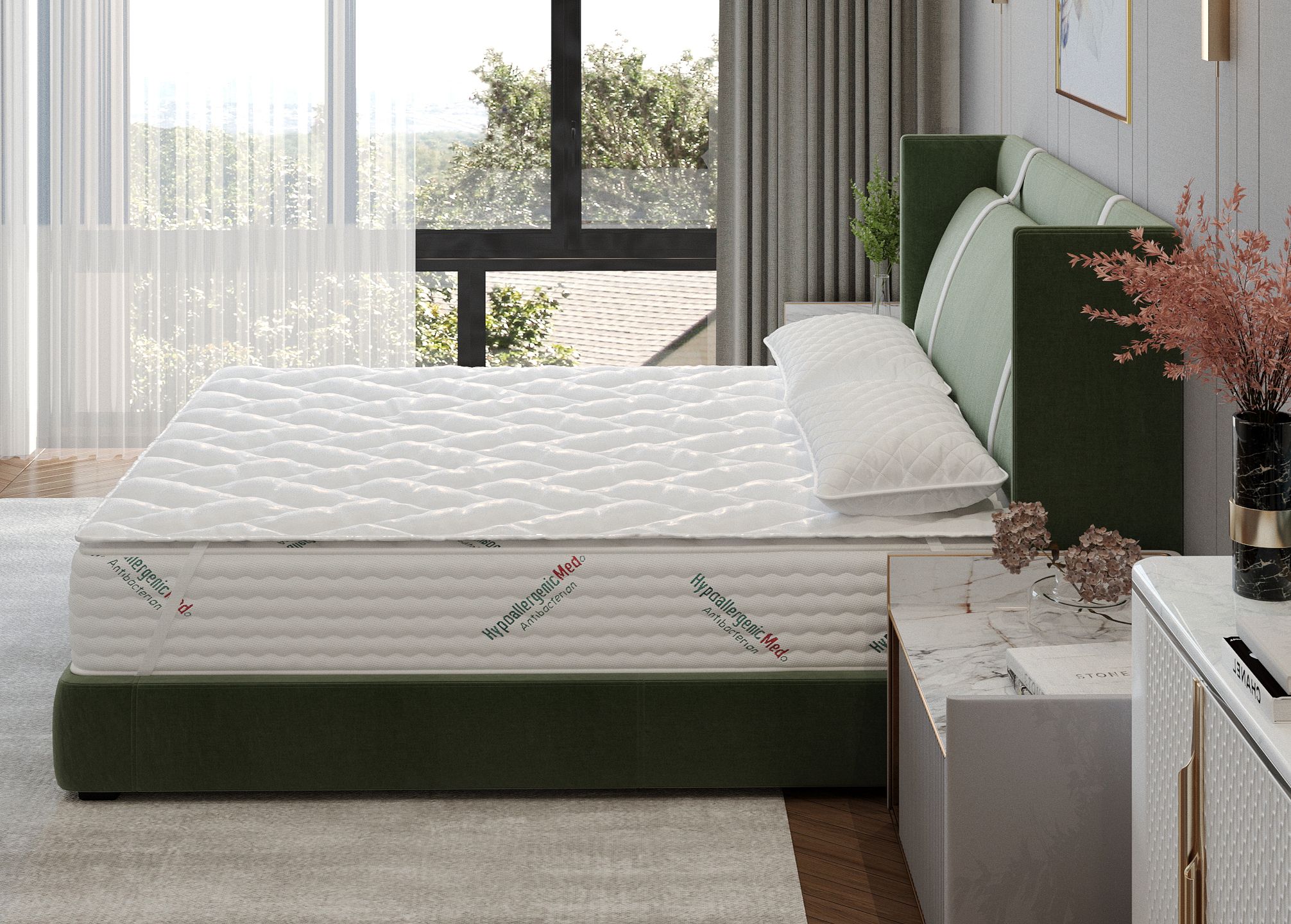 Topper pentru saltea HypoallergenicMed microfibra 90x200 cm