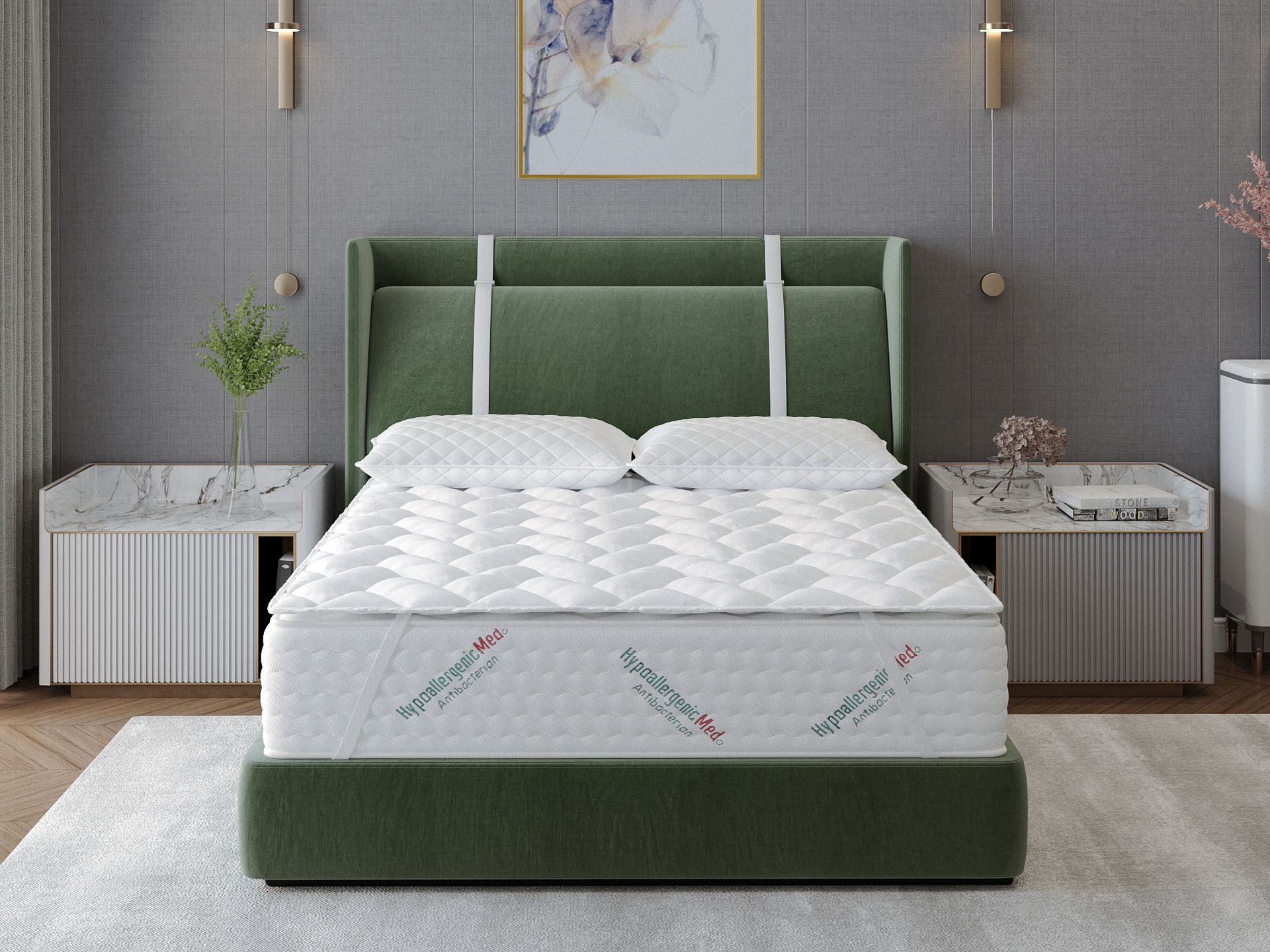 Topper pentru saltea HypoallergenicMed microfibra 90x200 cm