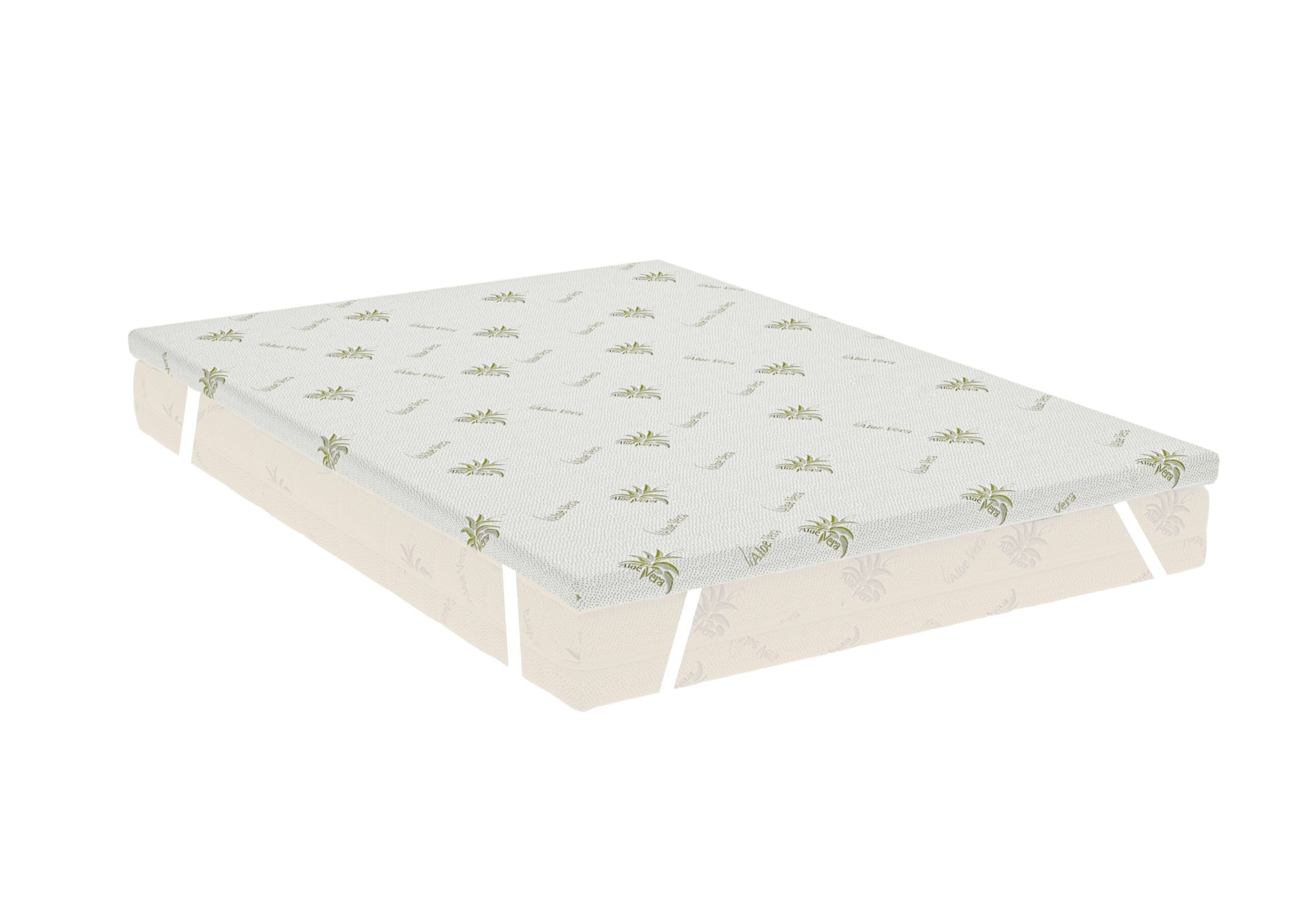 Topper saltea Aloe Vera 140x200 cm, 5 cm, husa detasabila si elastic