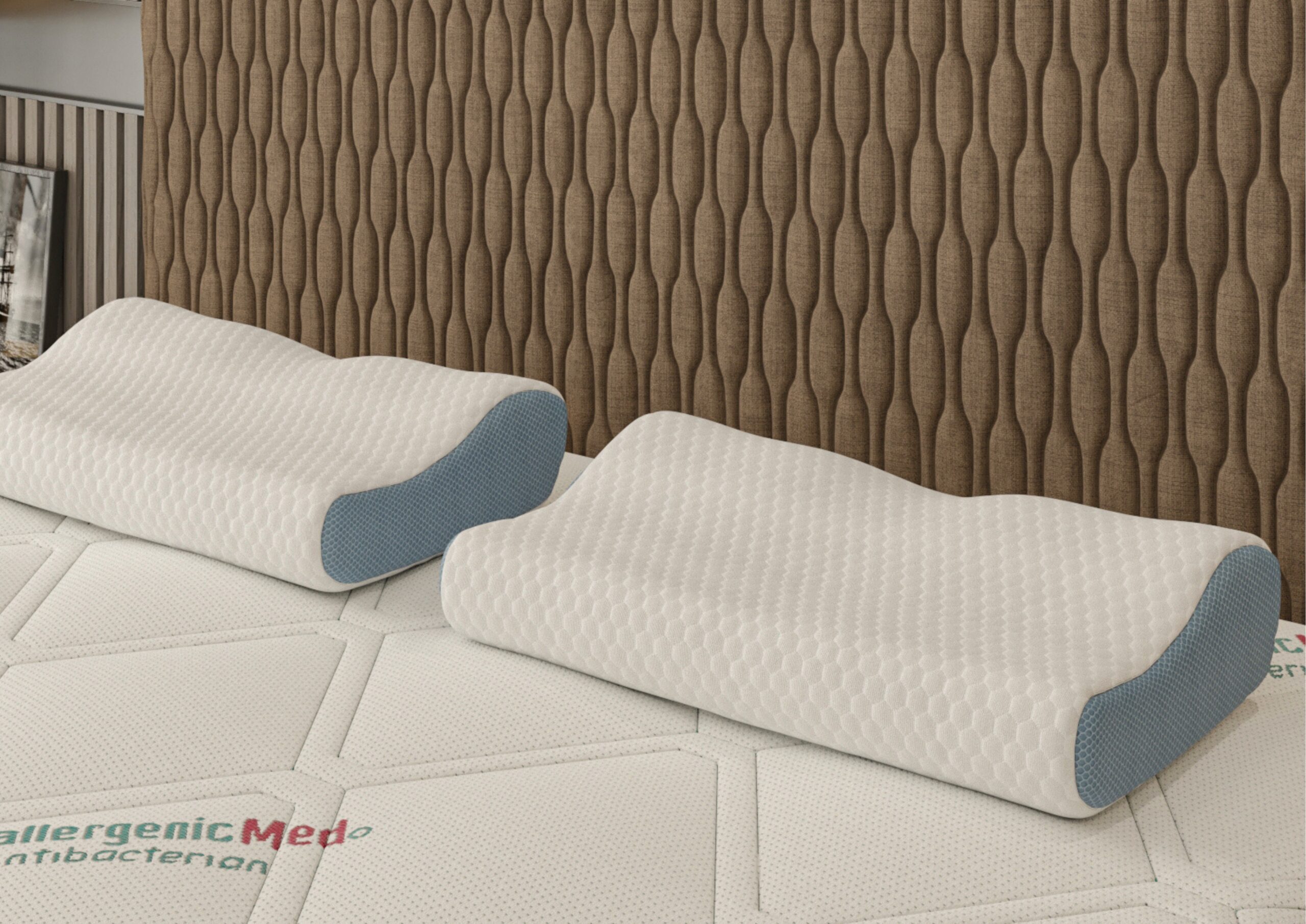 Perna ergonomica memory foam Somnia 3D Air Mesh, 30x50 cm