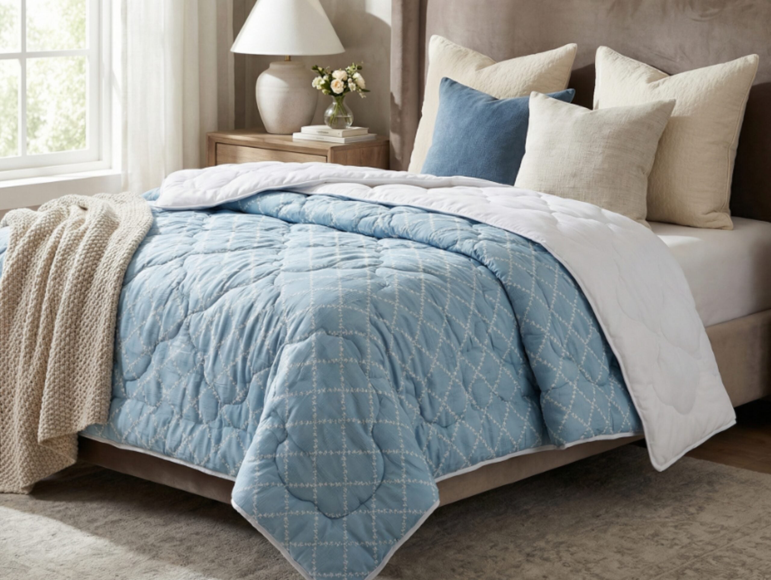 Pilota reversibila Azure 200x220 Somnart, matlasata, 300 g/mp