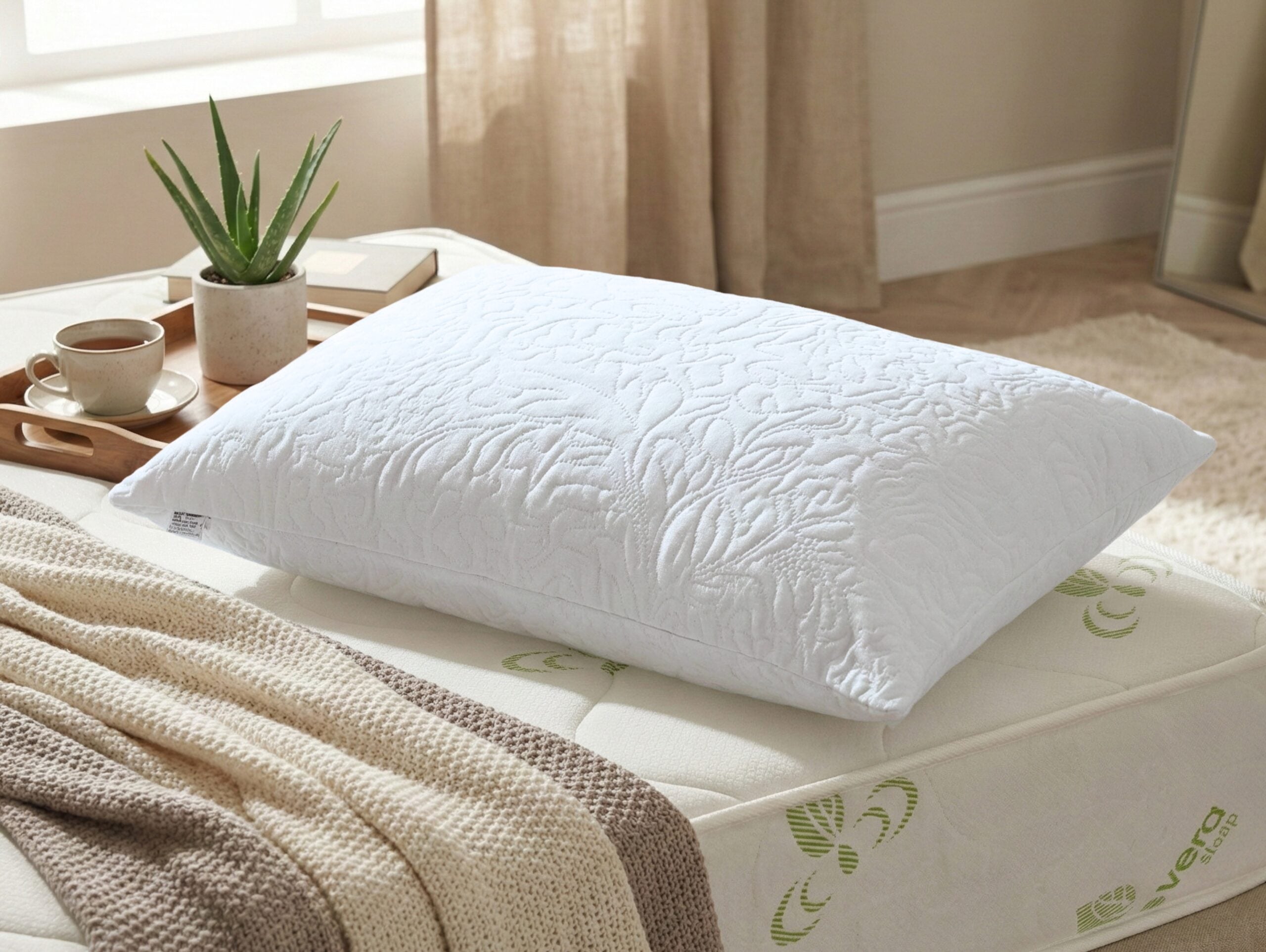 Set 2 perne ajustabile Somnia 50x70 cm, microfibra, lavabile, albe