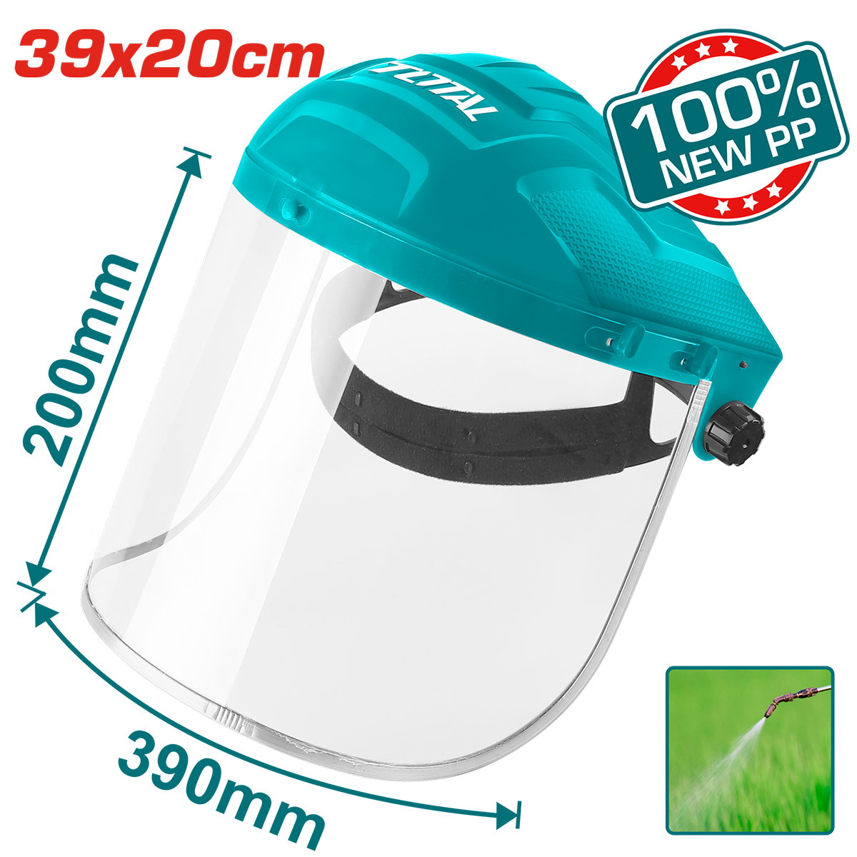 Masca cu viziera de protectie TOTAL 39x20 cm, reglabila