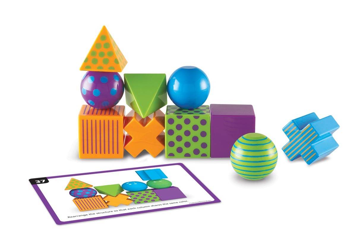 Joc de logică 3D Mental Blox pentru copii, 20 piese și carduri