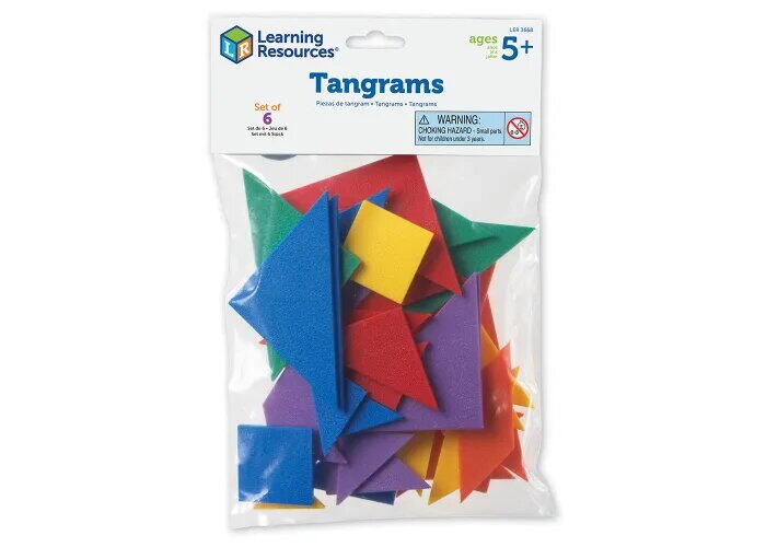 Joc Tangram educativ Learning Resources, 42 piese colorate, 5 ani+