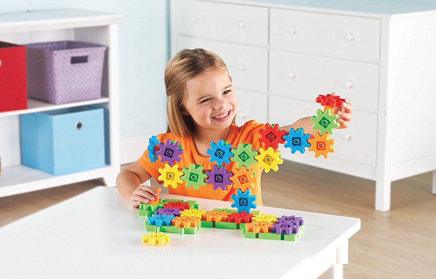 Set de construit STEM Gears! Gears! pentru copii 3+ ani, 60 piese
