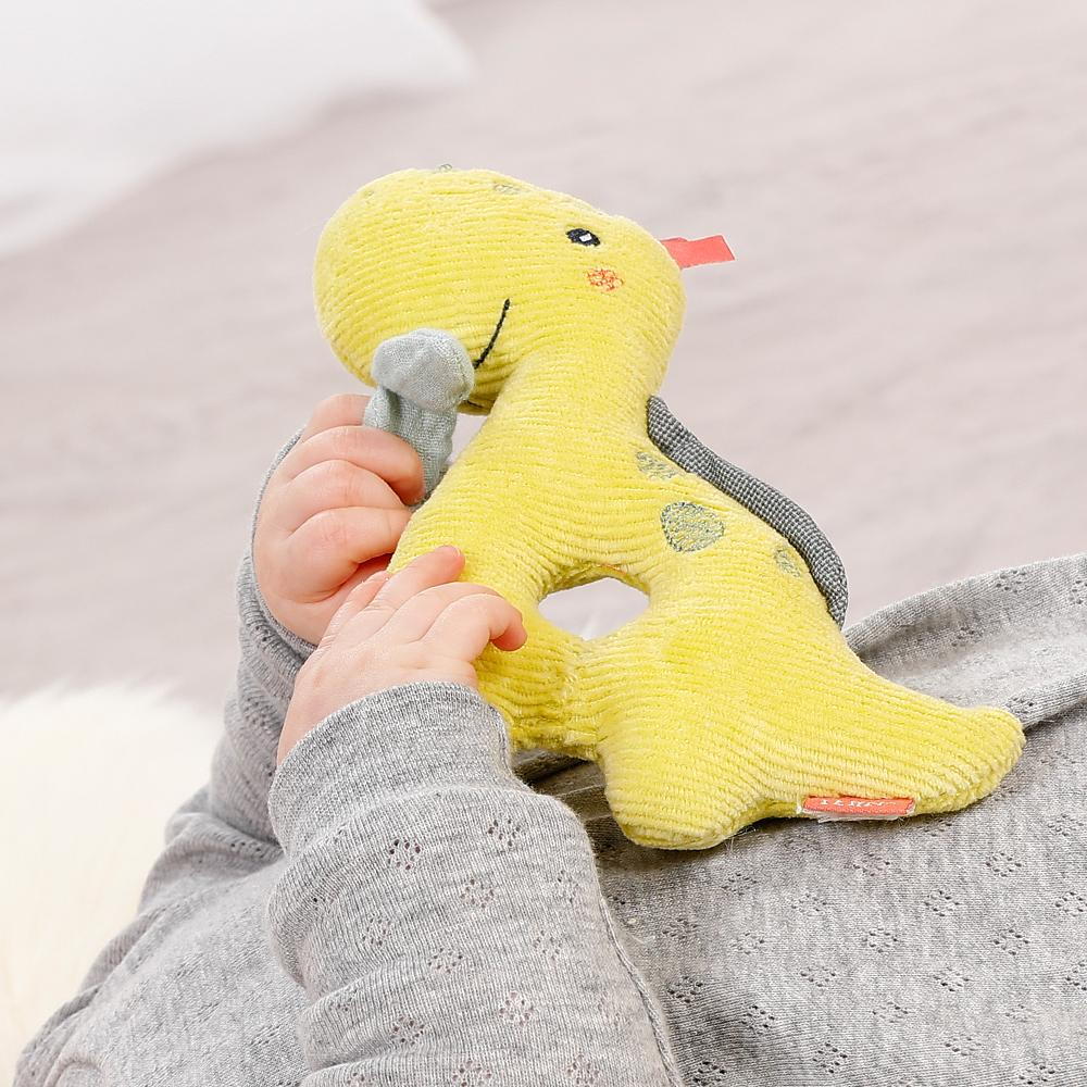 Zornăitoare de pluș Dinozaur pentru bebeluși, moale și ușor de apucat