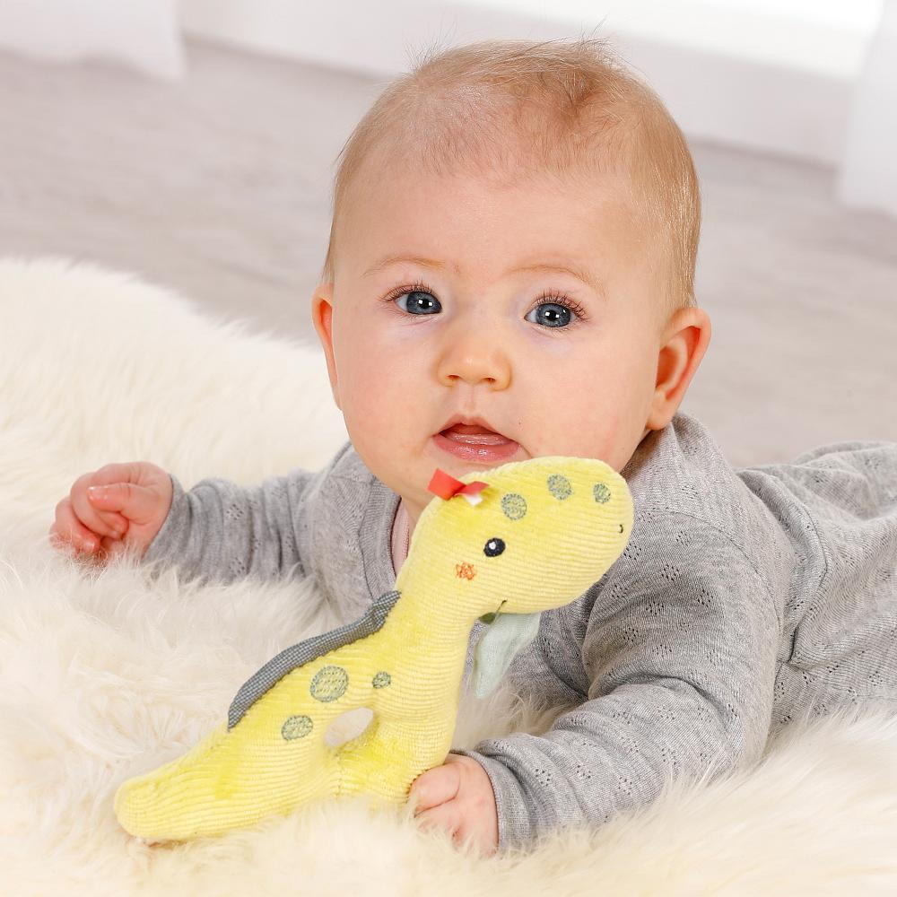 Zornăitoare de pluș Dinozaur pentru bebeluși, moale și ușor de apucat