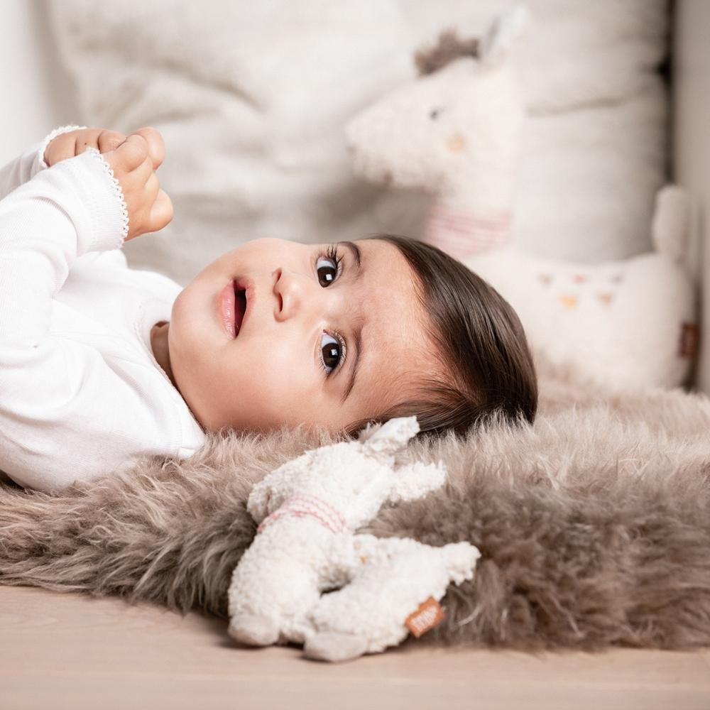 Zornăitoare Lama Fehn din pluș moale pentru bebeluși 0+ luni