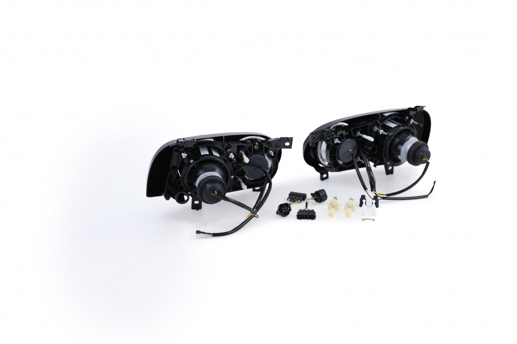 Faruri duble DE H1 H3 negre, pereche, potrivite pentru VW Golf 3 91-97 Performance AutoTuning