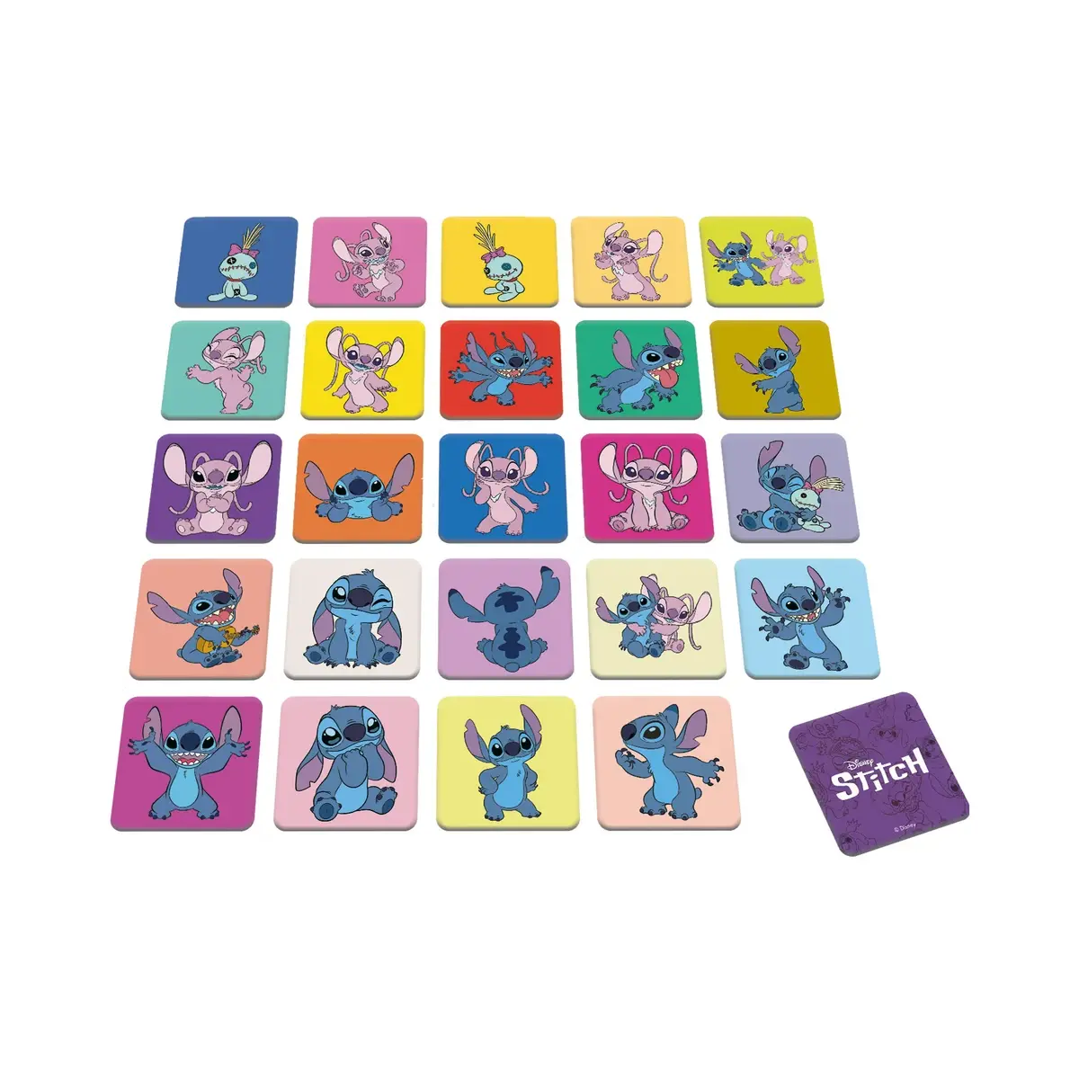 Joc de memorie Stitch cu 48 de carduri rezistente pentru copii 4+