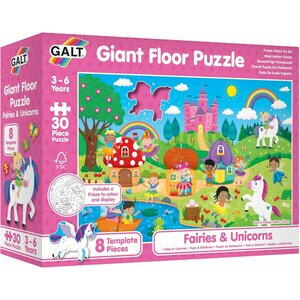 Puzzle de podea Galt Zane si Unicorni, 30 piese mari, 3 ani+