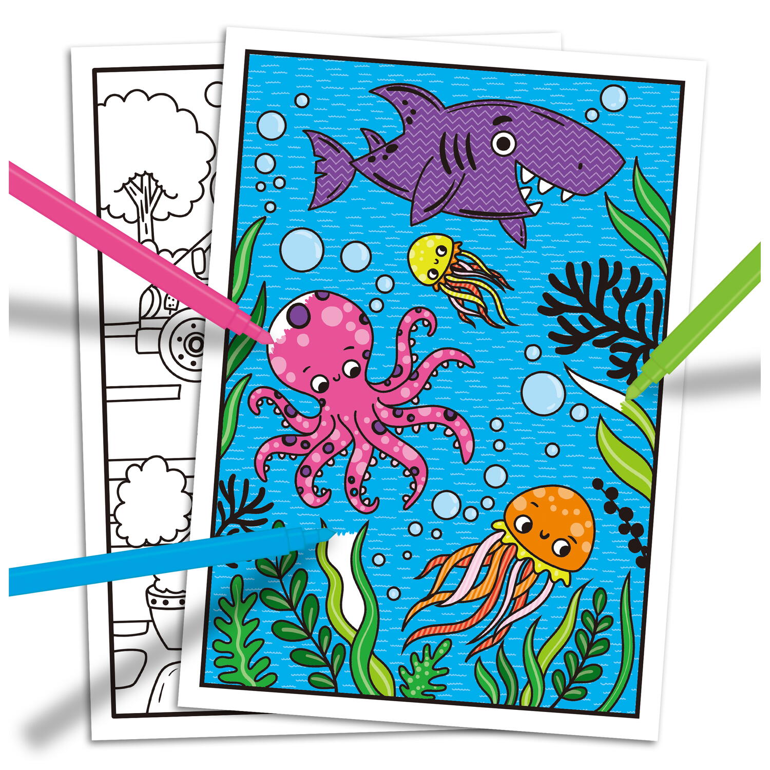 Carte de colorat cu modele ascunse pentru copii 3+ Galt, 24 pagini