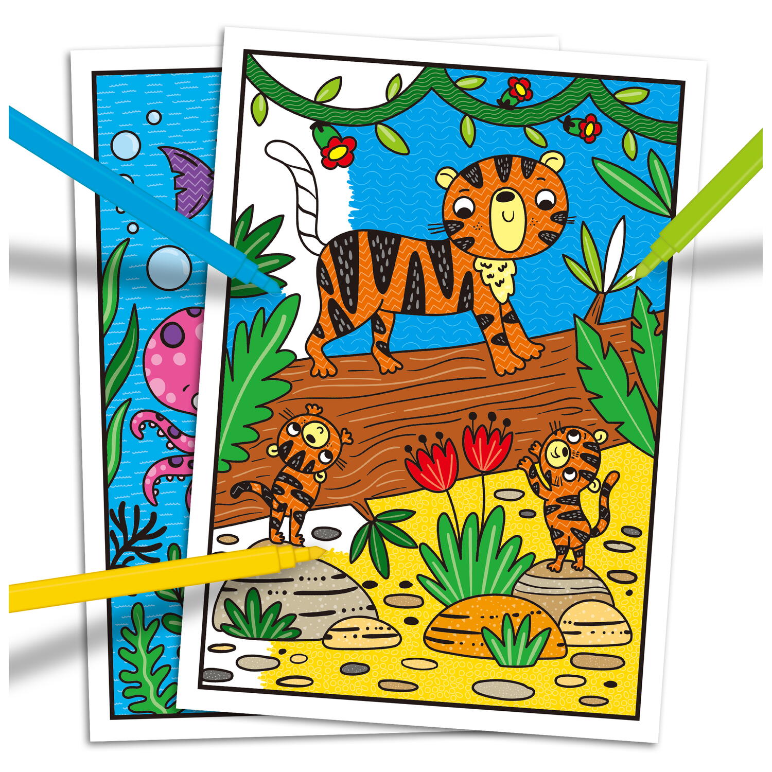 Carte de colorat cu modele ascunse pentru copii 3+ Galt, 24 pagini