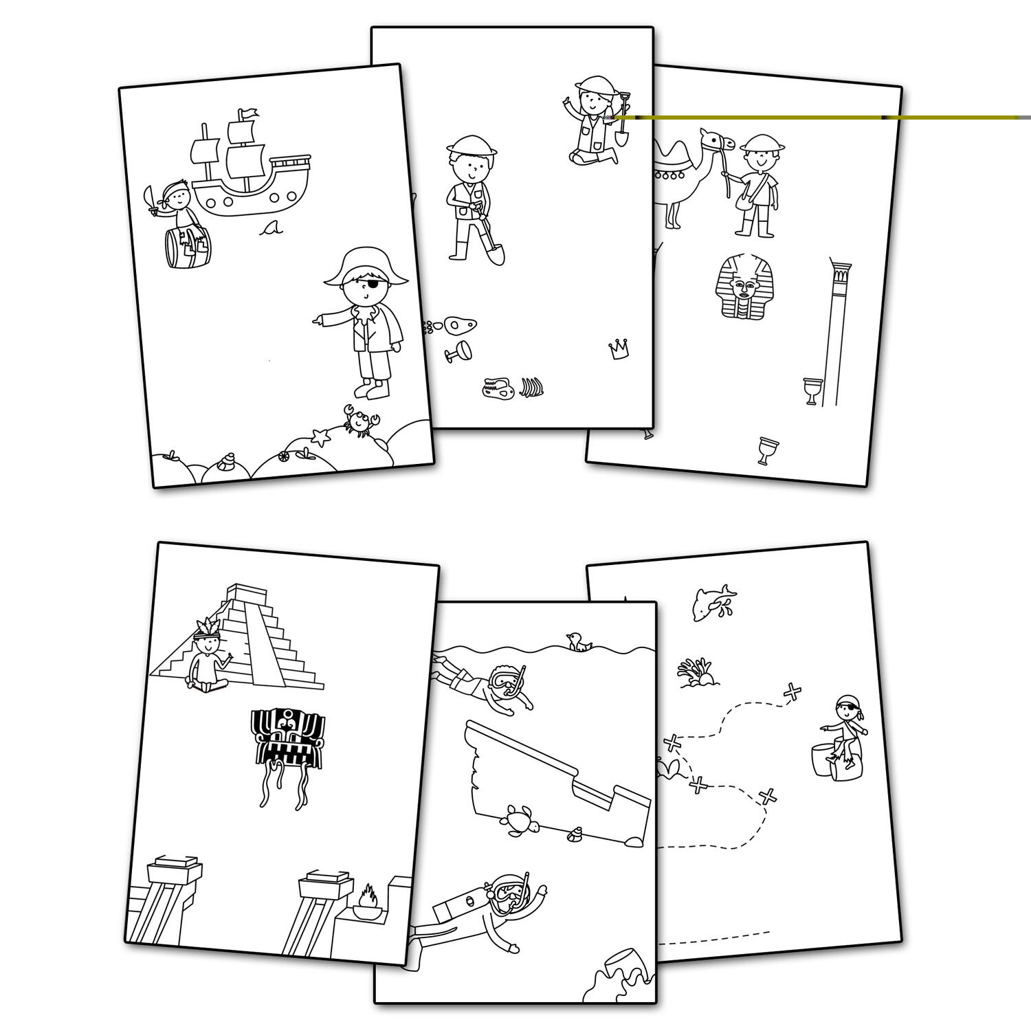 Carte de colorat cu apa reutilizabila Galt Water Magic Vanatoarea de comori