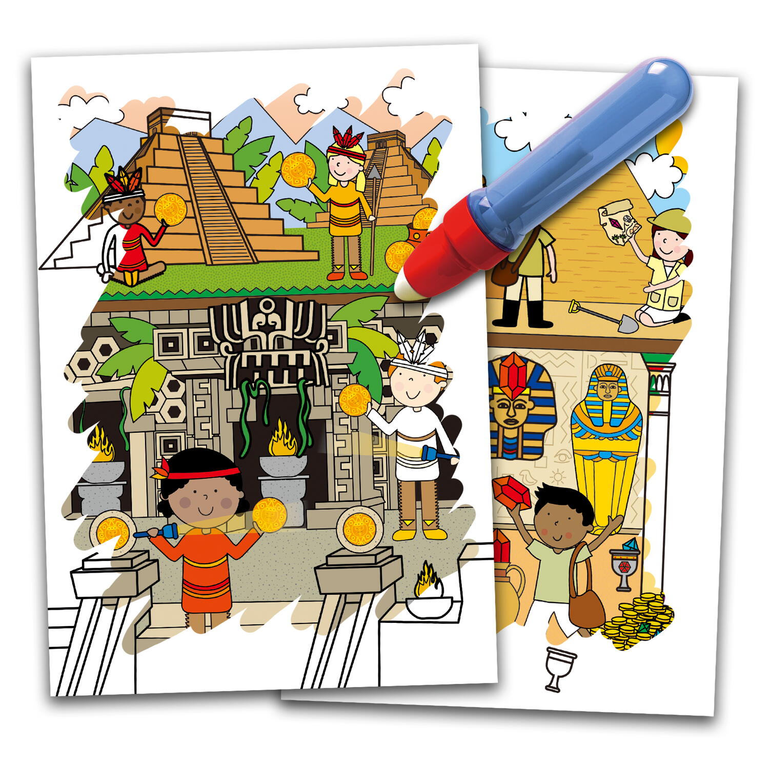 Carte de colorat cu apa reutilizabila Galt Water Magic Vanatoarea de comori