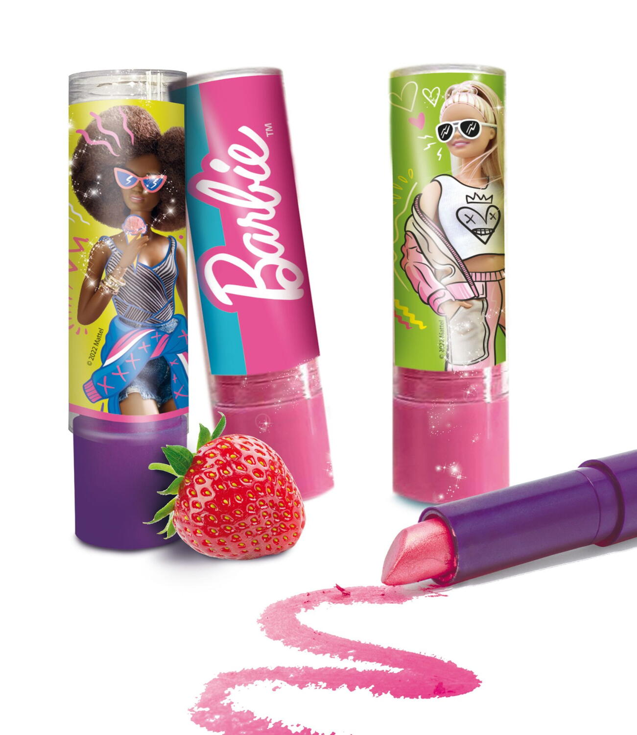 Set ruj magic Barbie pentru copii, schimbare de culoare, 9 piese