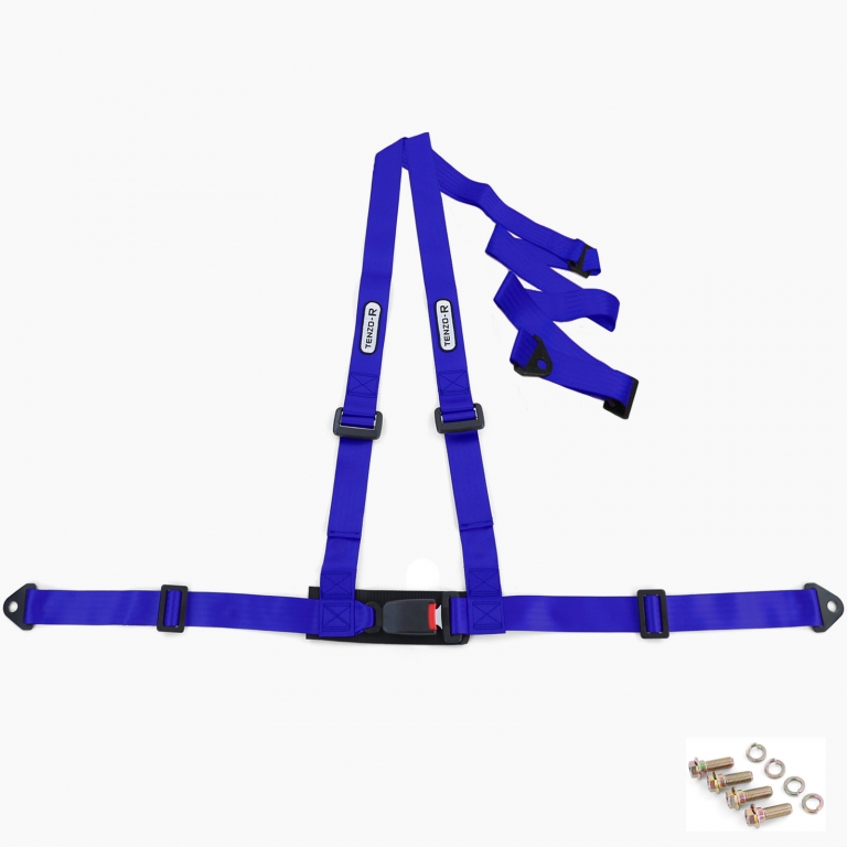 Centura de siguranță Tenzo-R Sport Harness Belt 3 puncte albastră cu marcaj E Performance AutoTuning