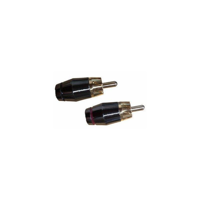 Set 2 conectori RCA tată lipibili 26,5 mm roșu/negru Audio System