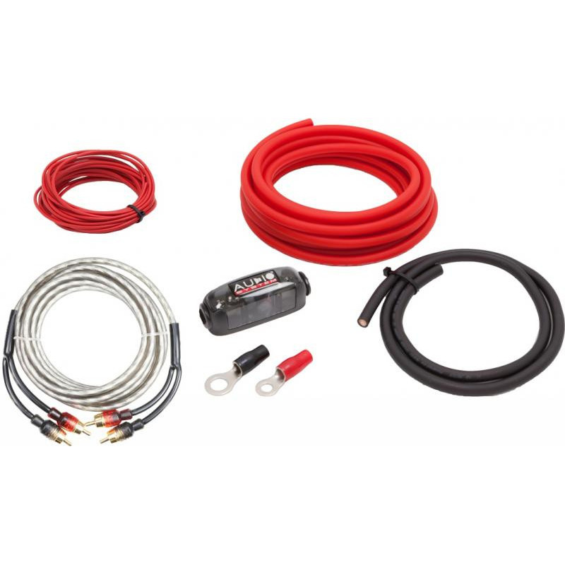 Kit cabluri amplificare OFC 10 mm² cu RCA 5 m și siguranță 40A Audio System