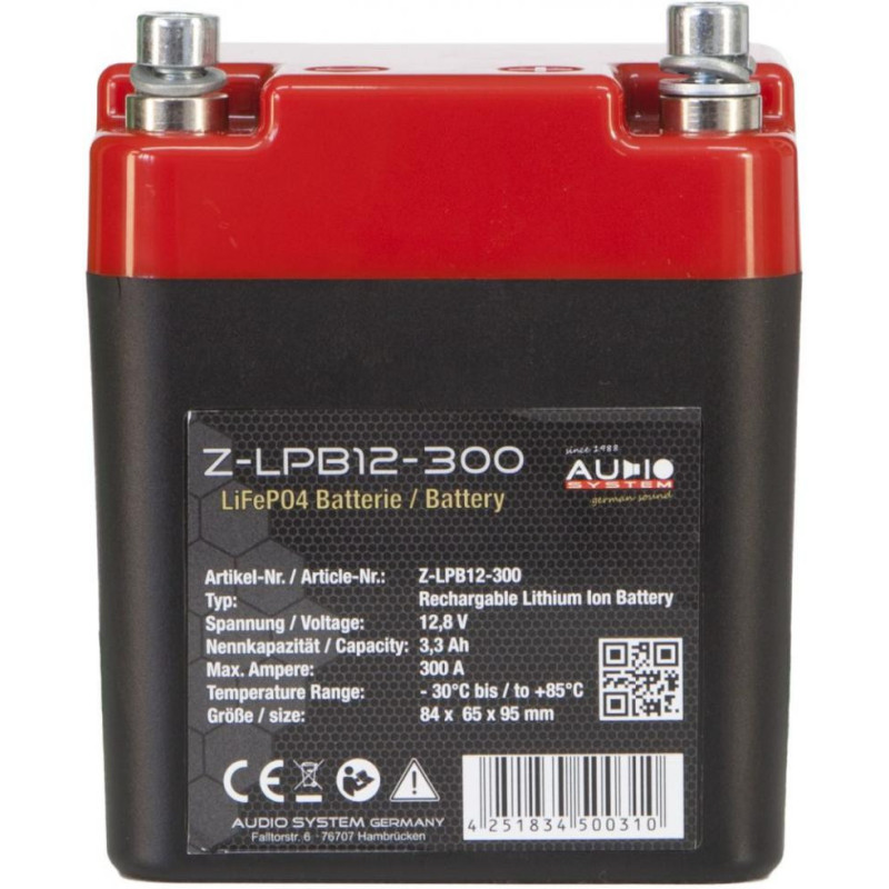Baterie LiFePO4 12,8V 3,3Ah 300A cu BMS si IP65 Audio System
