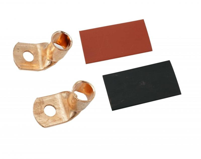 Terminal din cupru pentru cablu 50-70 mm² cu gaură 8 mm, roșu/negru