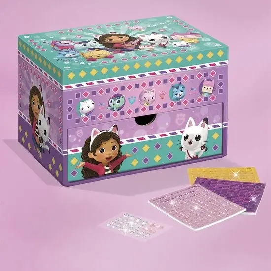 Set creativ cutie de bijuterii de decorat Gabby's Dollhouse pentru copii