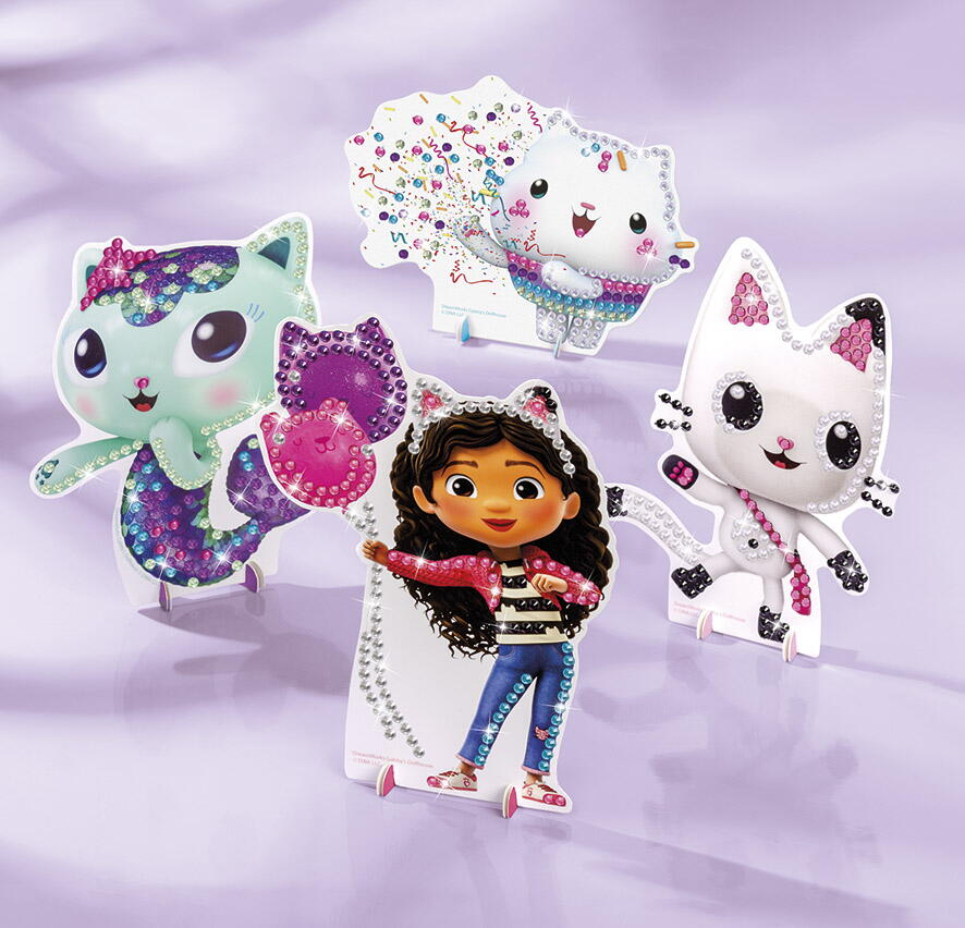 Set creativ 3 in 1 Gabby's Dollhouse cu bratari si pictura cu diamante