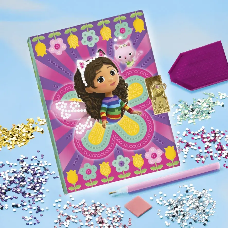 Set pictură cu diamante Gabby’s Dollhouse - jurnal secret cu strasuri