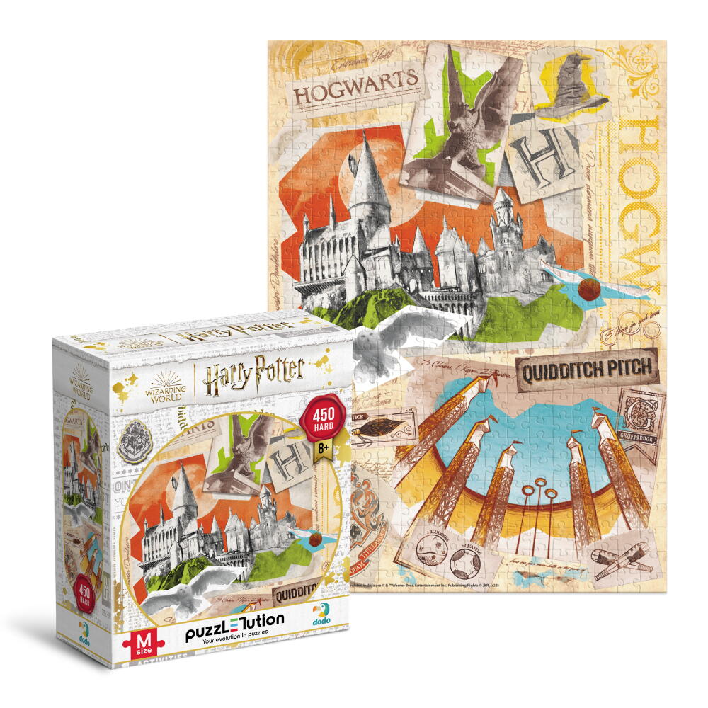 Puzzle Harry Potter Scoala Hogwarts, 450 piese, carton rezistent