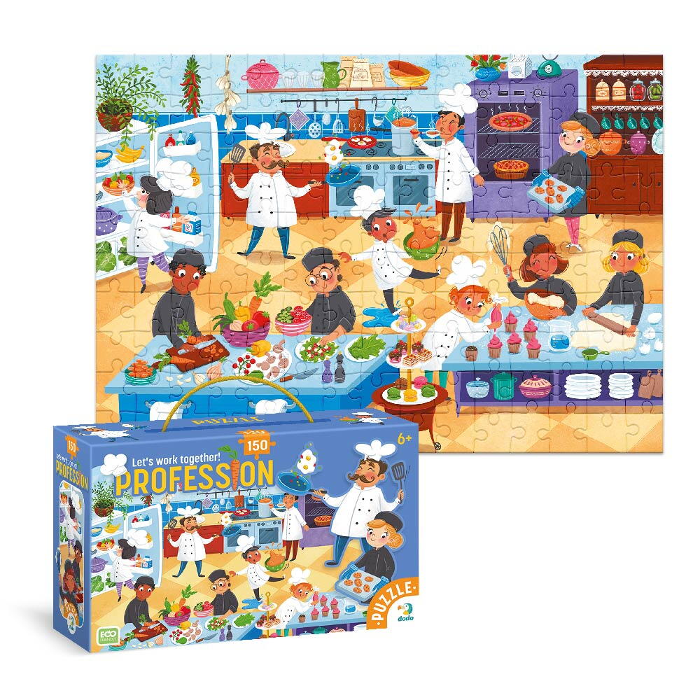 Puzzle educativ meserii Bucătar pentru copii, 150 piese, Dodo
