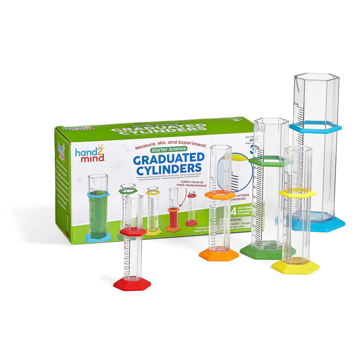 Set 5 cilindri gradati pentru experimente si masurare lichide