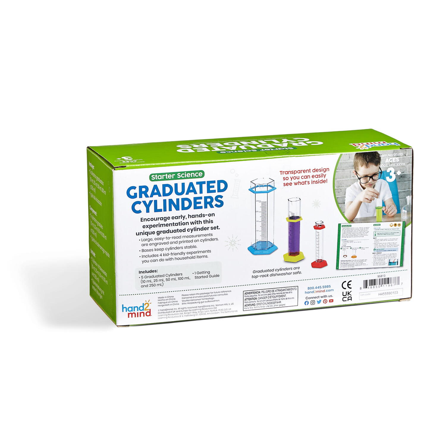 Set 5 cilindri gradati pentru experimente si masurare lichide