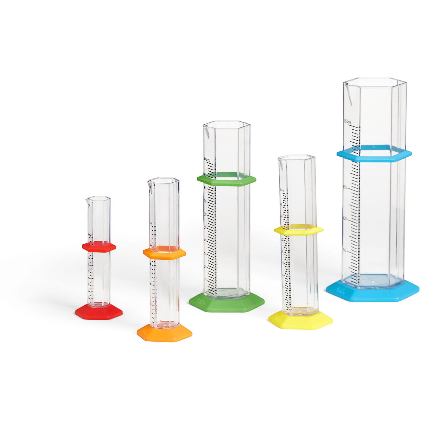 Set 5 cilindri gradati pentru experimente si masurare lichide