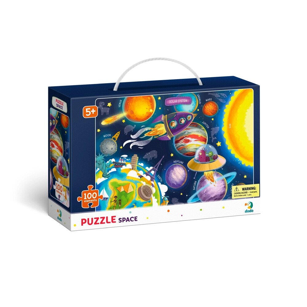 Puzzle educativ cu spațiul cosmic, 100 piese, pentru copii 5+