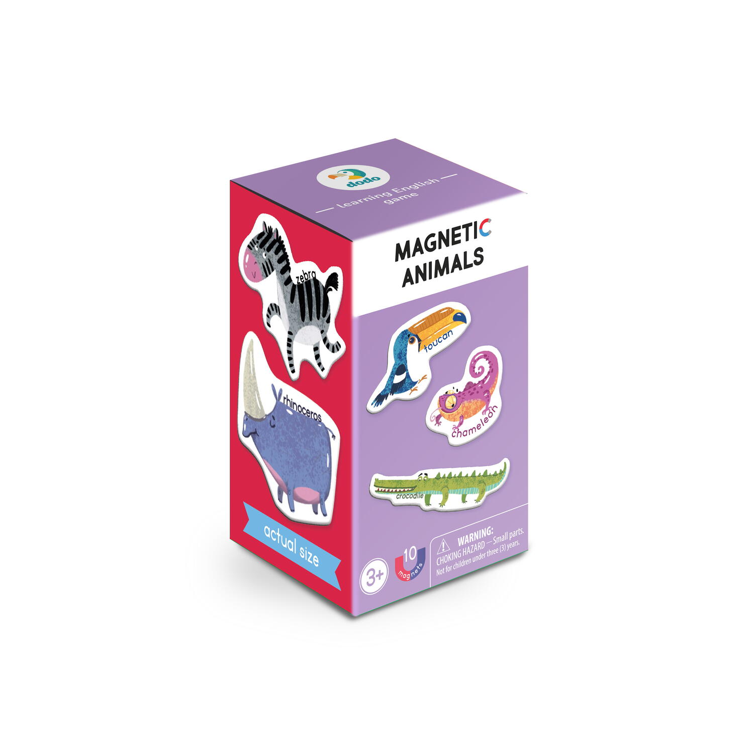Set magnetic cu animale în limba engleză, 10 piese educative