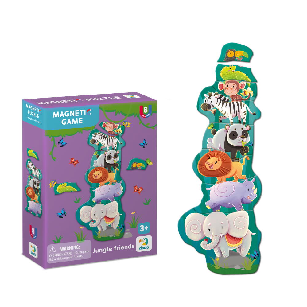 Set magnetic Dodo Prietenii din jungla, 8 piese, joc educativ 3+ ani