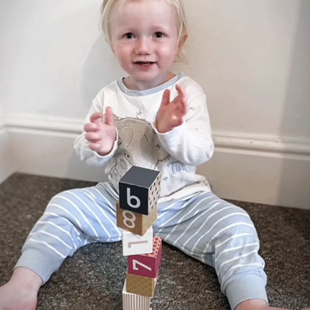 Cuburi din lemn de numărat pentru copii, jucărie educativă 6 luni+