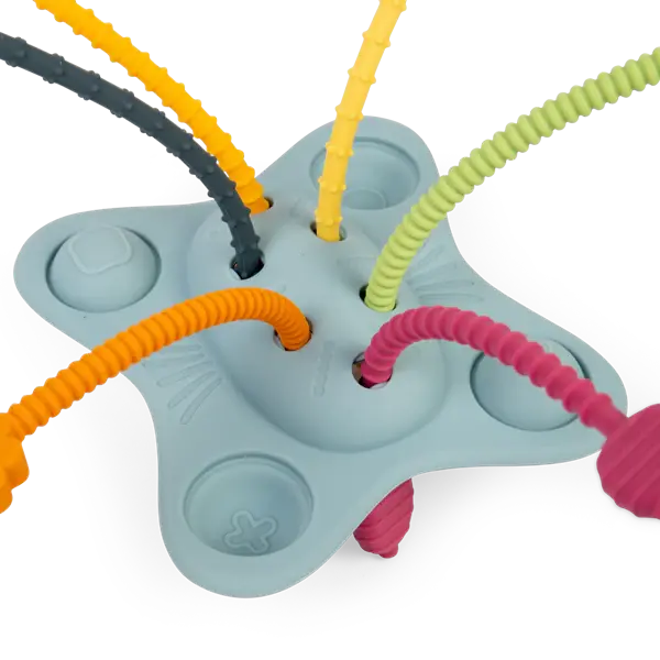 Jucarie senzoriala din silicon pentru bebelusi, trage impinge apasa