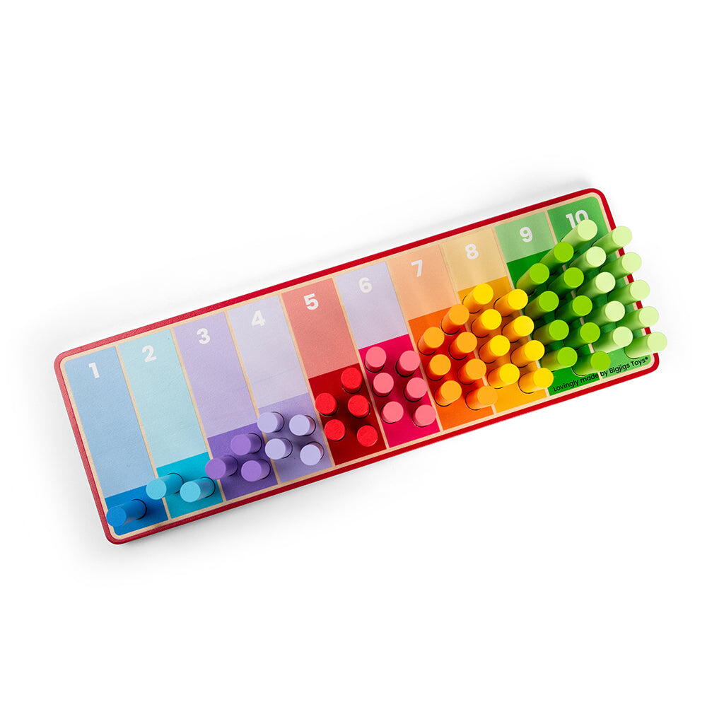 Set de betisoare din lemn pentru numarat Curcubeu, 55 piese