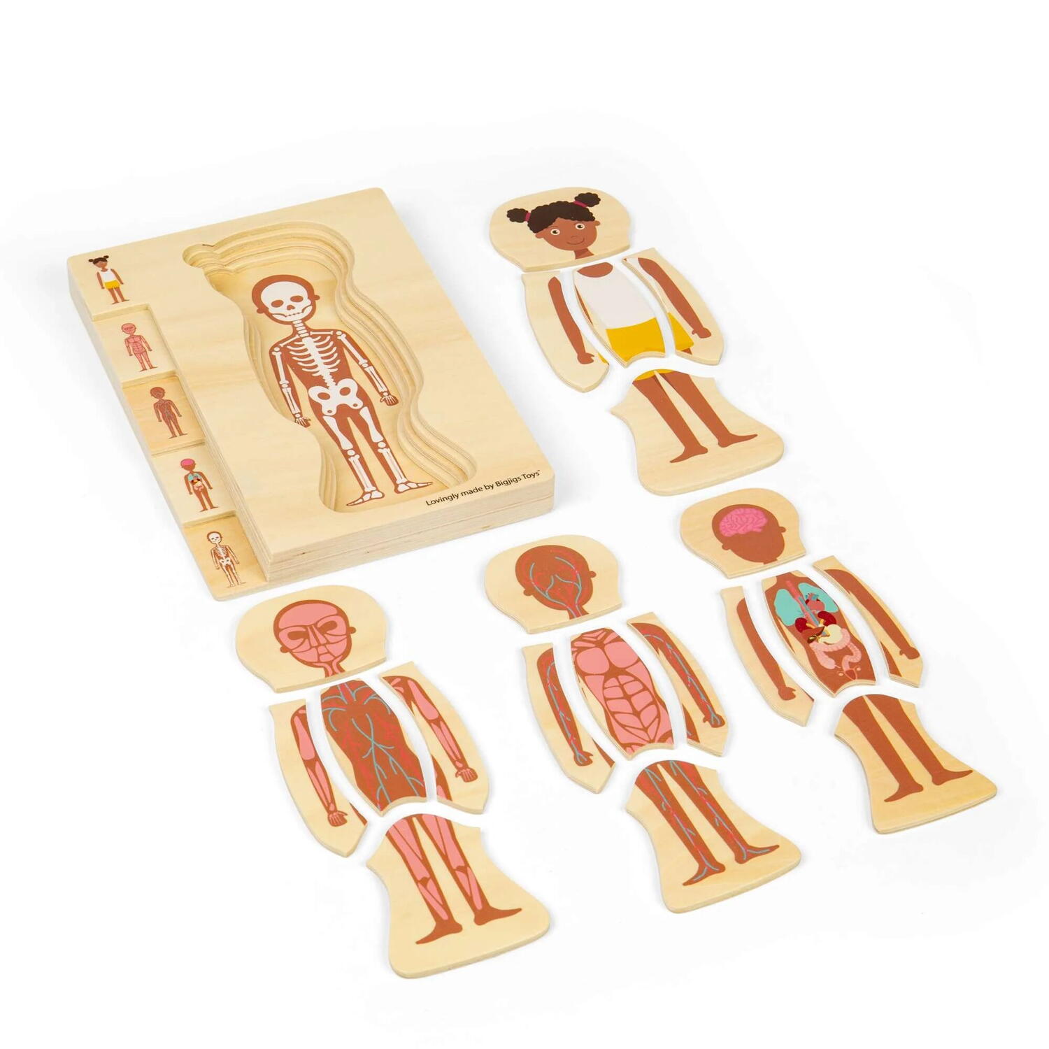 Puzzle anatomic din lemn pentru copii, Fetita, 26 piese educative