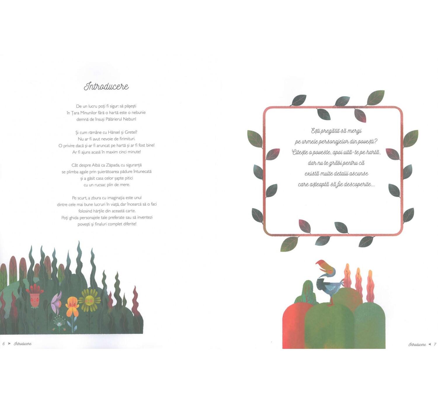 Atlasul poveștilor pentru copii 4+ cu hărți ilustrate și copertă cartonată