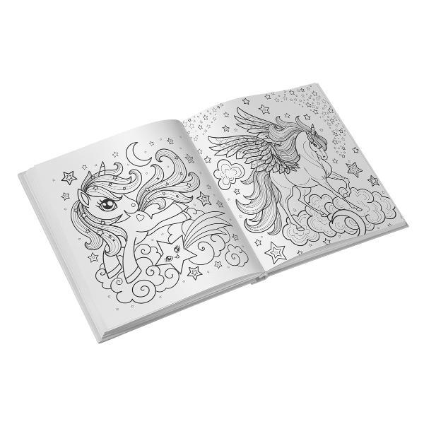 Carte de colorat cu unicorni pentru copii, 36 pagini, format 23 x 23 cm