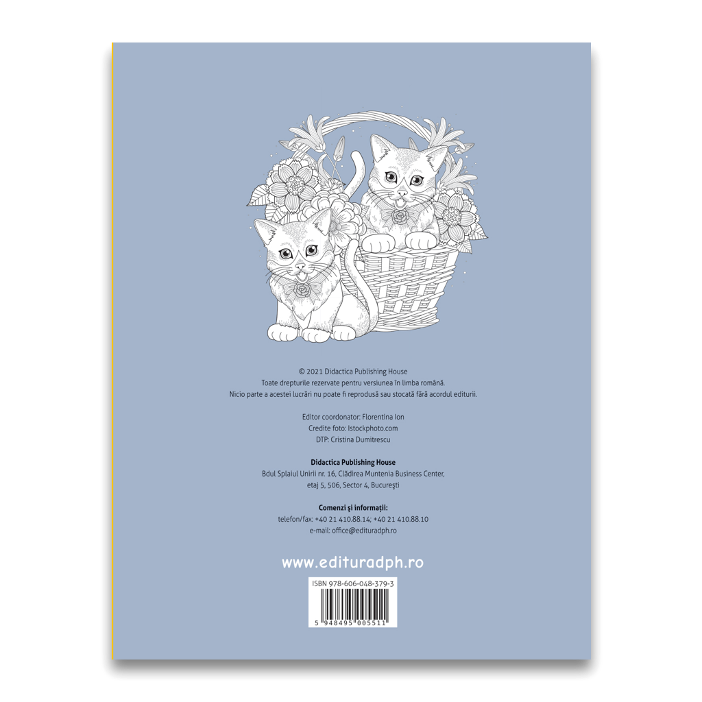 Carte de colorat pentru adulti Colorez pisici, 36 pagini, DPH