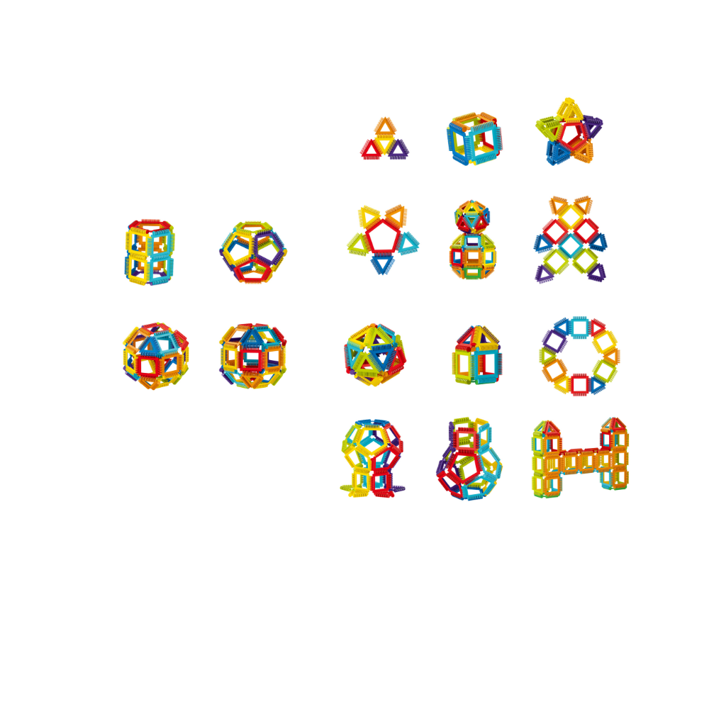 Joc de constructie STEAM Forme Magice, 26 piese colorate, 3 ani+