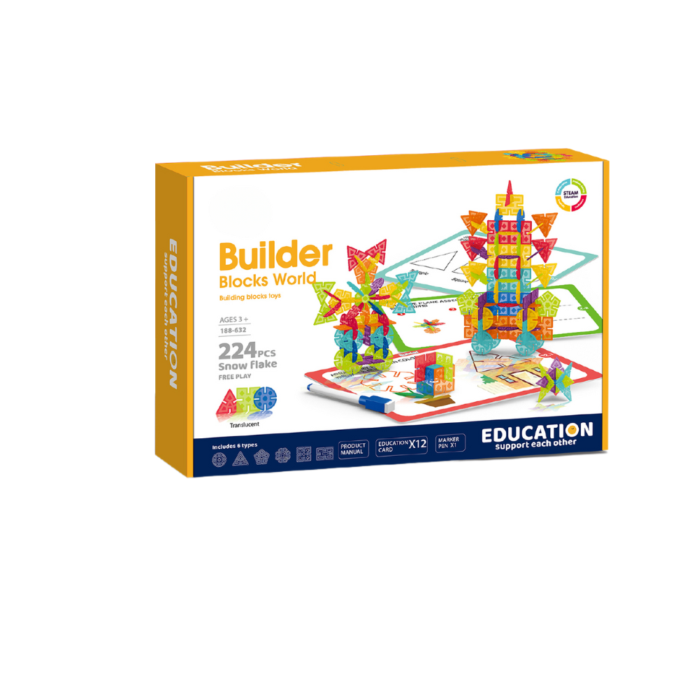 Set de construcție STEAM Fulgi de zăpadă, 224 piese educative