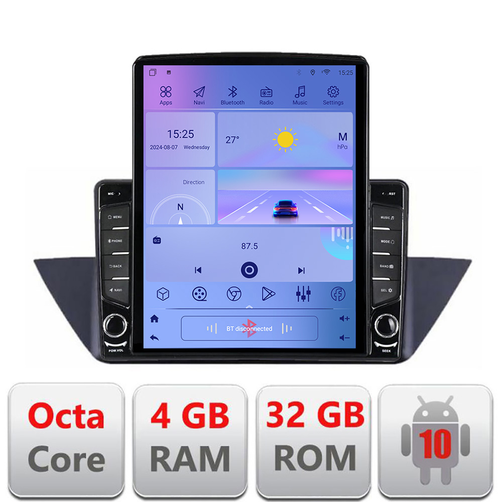 Navigatie BMW X1 E84 cu ecran Tesla 9.7, Android, 4GB RAM si 32GB